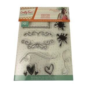 Crafter's Companion 10 Piece Accents & Frames Rubber Cling Stamps